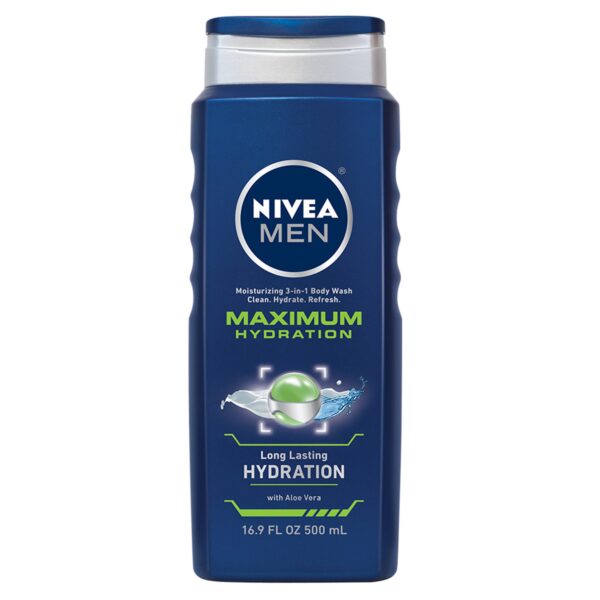 NIVEA MEN Maximum Hydration 3in1 Body Wash Clean Hydrate and Refresh with Aloe Vera 169 Fl Oz