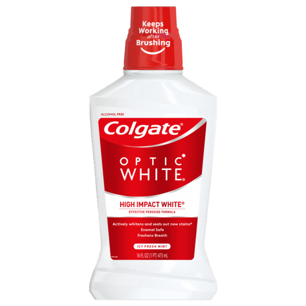 Colgate Optic White Alcohol Free Whitening Mouthwash Icy Fresh Mint, 16.0 fl oz