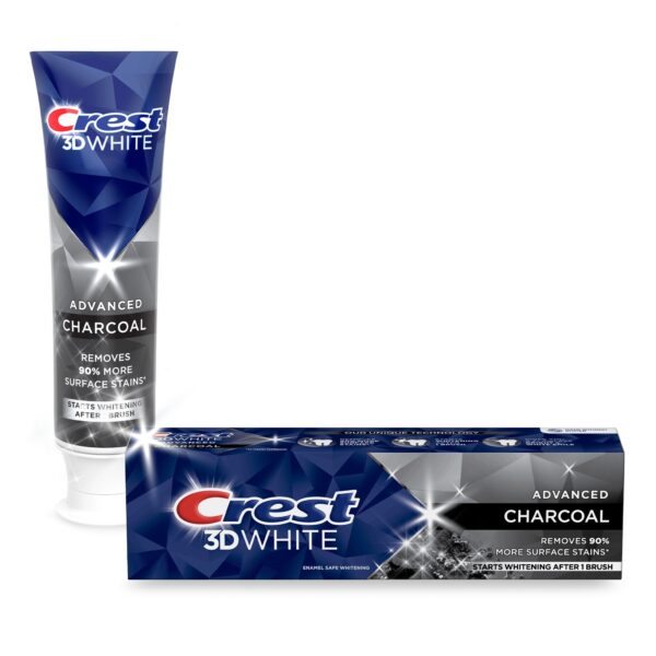 Crest 3D White Advanced Charcoal Teeth Whitening Toothpaste, 2.4 OZ